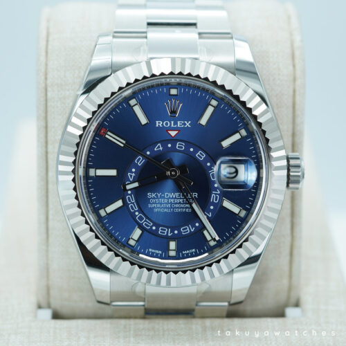 Rolex 326934 SKY-DWELLER BLUE DIAL OYSTER BAND 2018 FULL SET