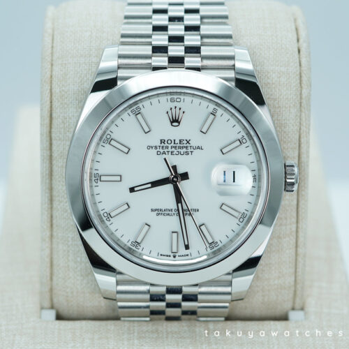 Rolex 126300 DATEJUST 41 WHITE STICK DIAL JUBILEE BAND 2025 WARRANTY FULL SET