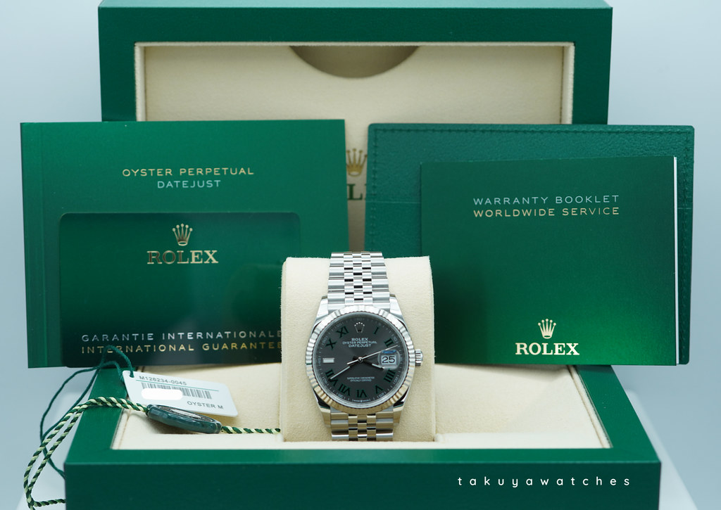 BRAND NEW Rolex 126234 DATEJUST 36 FLUTED BEZEL WIMBLEDON DIAL