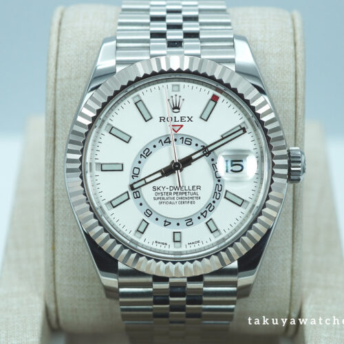 Rolex 326934 SKY-DWELLER WHITE DIAL JUBILEE BAND 2023 WARRANTY FULL SET