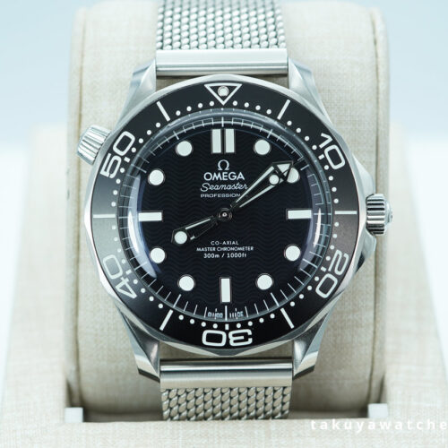 Omega SEAMASTER DIVER 300M STEEL BLACK BEZEL MESH BRACELET 2024 WARRANTY FULL SET