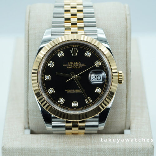 Rolex 126333 DATEJUST 41 YELLOW GOLD STEEL BLACK DIAMOND DIAL JUBILEE BAND 2025 FULL SET