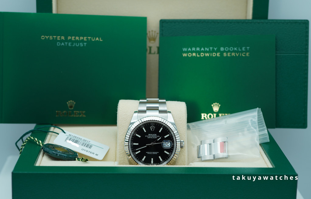 Rolex 126334 DATEJUST 41 FLUTED BEZEL BLACK STICK DIAL 2024