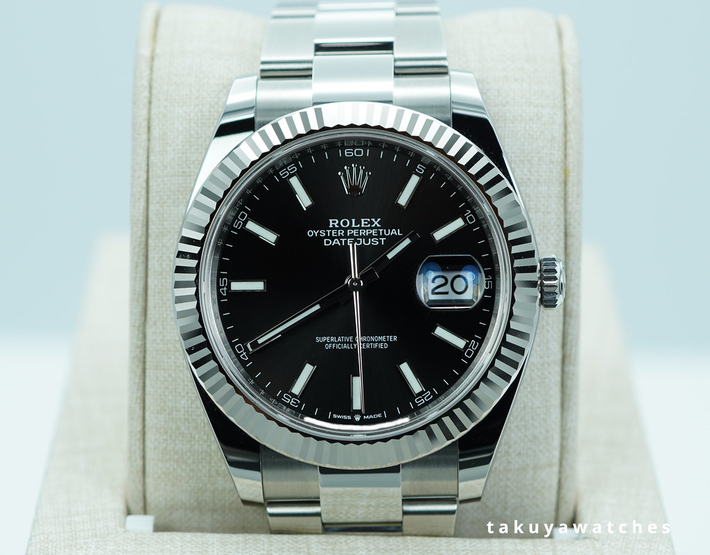 Rolex 126334 DATEJUST 41 FLUTED BEZEL BLACK STICK DIAL 2024