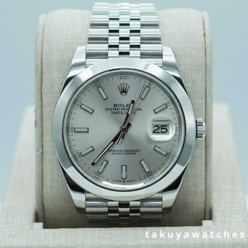 Rolex 126300 DATEJUST 41 SILVER STICK DIAL JUBILEE BAND 2021 FULL SET