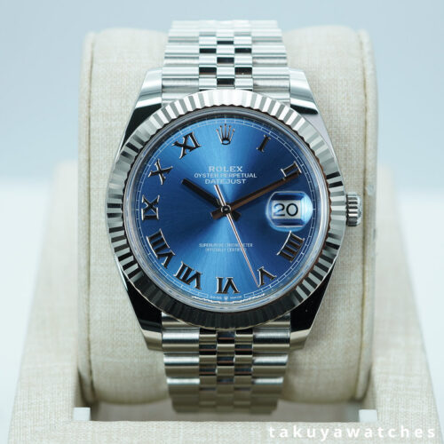 Rolex 126334 DATEJUST 41 FLUTED BEZEL BLUE ROMAN DIAL JUBILEE BAND 2022 FULL SET