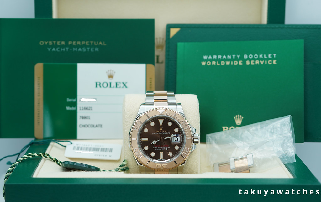 Rolex 116621 YACHTMASTER 18K ROSE GOLD STEEL CHOCOLATE DIAL FULL