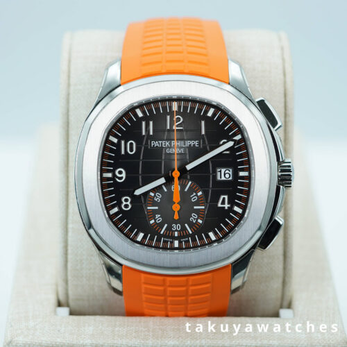 Patek PHILIPPE 5968A AQUANAUT CHRONOGRAPH STEEL BLACK ORANGE DIAL FULL SET