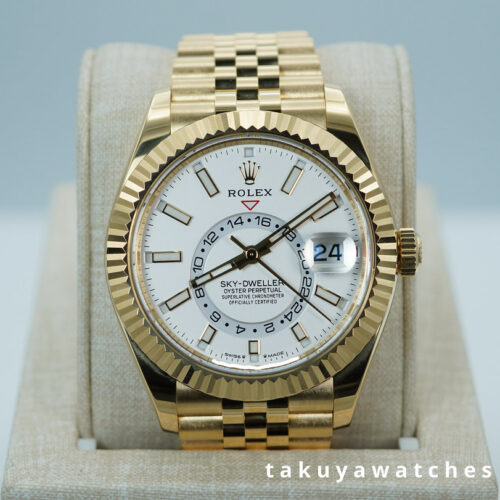 Rolex 336938 SKY-DWELLER 18K YELLOW GOLD WHITE DIAL JUBILEE BAND 2025 FULL SET