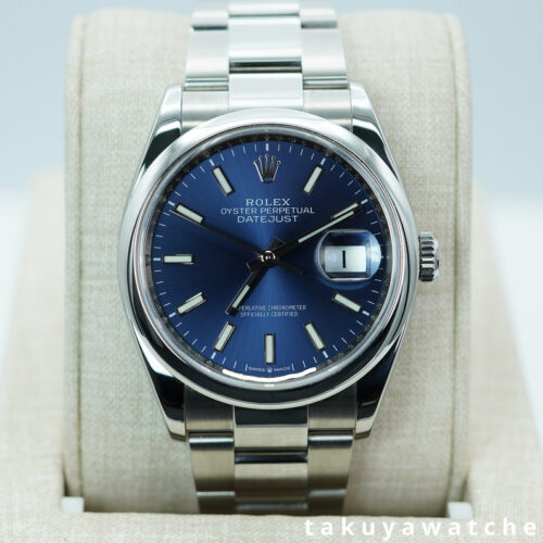 Rolex 126200 DATEJUST 36 BLUE STICK DIAL OYSTER BAND 2021 FULL SET