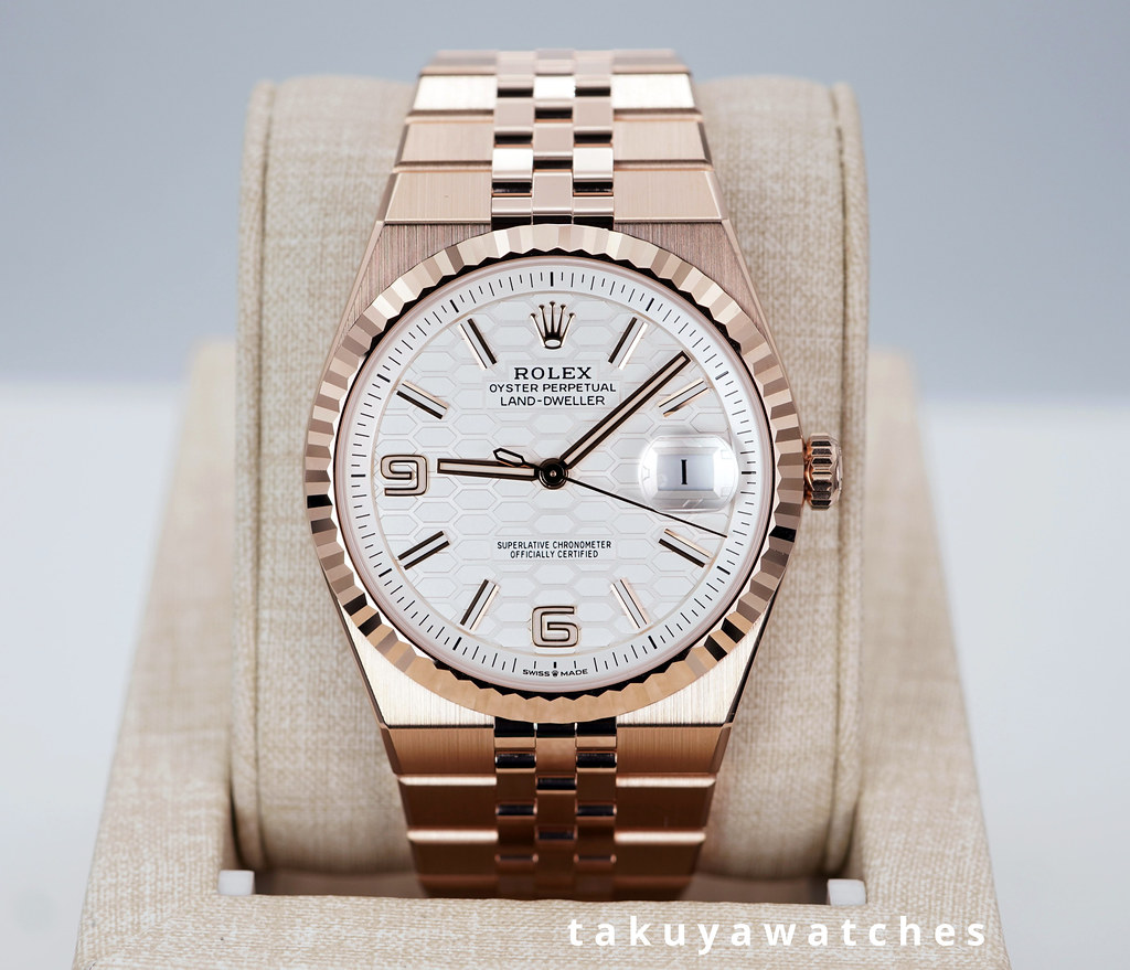 Rolex 127335 LAND-DWELLER 40 18K ROSE GOLD WHITE DIAL NEW MODEL