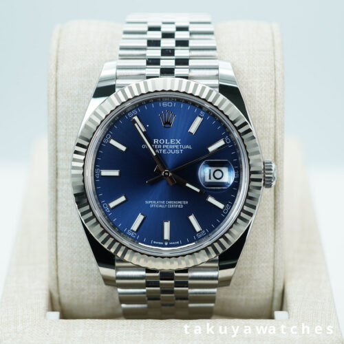 Rolex 126334 DATEJUST 41 FLUTED BEZEL BLUE DIAL JUBILEE BAND 2025 WARRANTY FULL SET