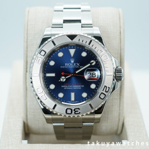 Rolex 116622 YACHTMASTER STAINLESS STEEL PLATINUM BEZEL BLUE DIAL FULL SET
