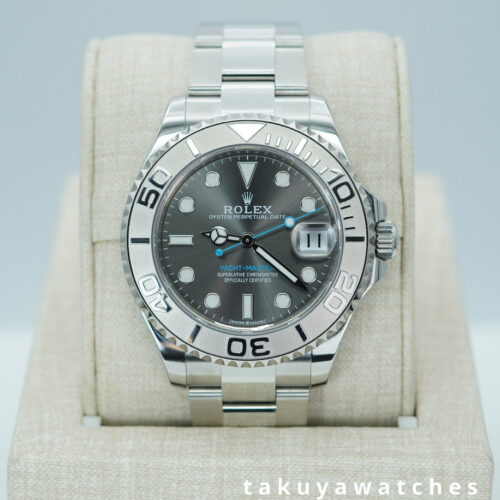 Rolex 268622 YACHTMASTER PLATINUM BEZEL SLATE DIAL 37MM 2023 WARRANTY FULL SET