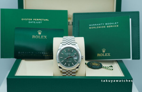 BRAND NEW Rolex 126300 DATEJUST 41 MINT GREEN DIAL JUBILEE BAND