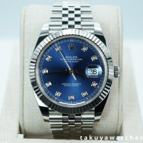 Rolex 126334 DATEJUST 41 FLUTED BEZEL BLUE DIAMOND DIAL JUBILEE BAND 2026 FULL SET