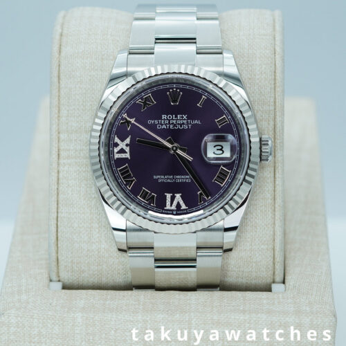 BRAND NEW Rolex 126234 DATEJUST 36 FLUTED BEZEL AUBERGINE DIAMOND DIAL 2026 FULL SET