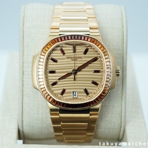 Patek PHILIPPE 7118/1300R NAUTILUS "Joaillerie"  18K ROSE GOLD SPESSARTITE BAGUETTES FULL SET