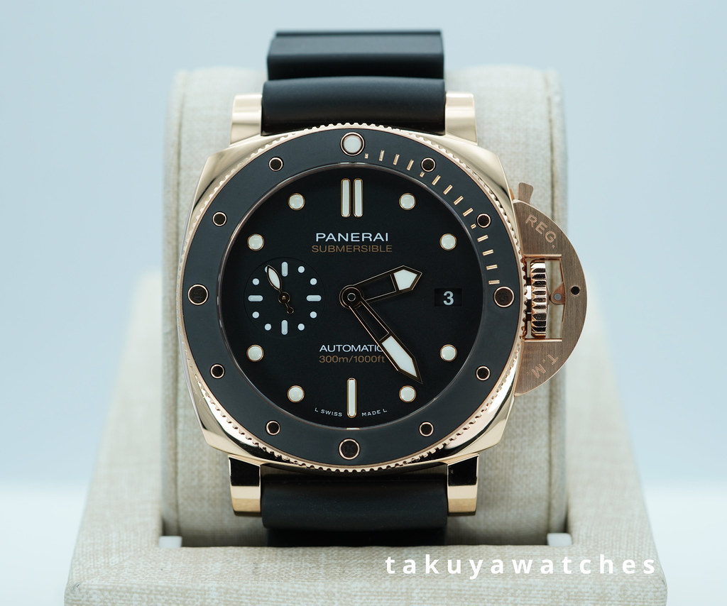 メル59359 Panerai PAM 2164 SUBMERSIBLE GOLDTECH BLACK CERAMIC BEZEL 42MM