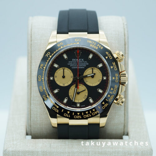 Rolex 116518LN DAYTONA YELLOW GOLD PAUL NEWMAN OYSTERFLEX BAND 2023 WARRANTY FULL SET
