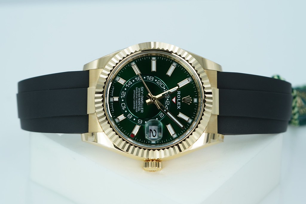 BRAND NEW Rolex 336238 SKY-DWELLER 18K YELLOW GOLD GREEN DIAL