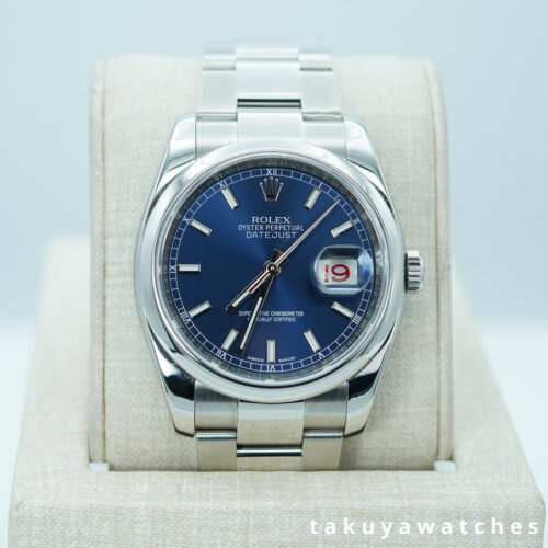 Rolex 116200 DATEJUST 36 BLUE DIAL ROULETTE DATE WHEEL FULL SET