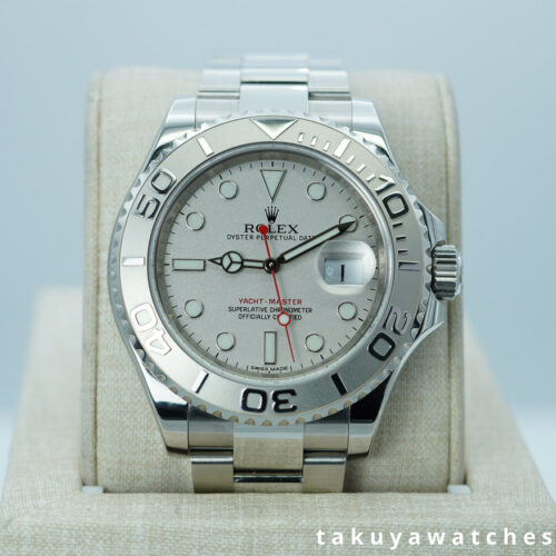 Rolex 116622 YACHTMASTER STAINLESS STEEL PLATINUM BEZEL PLATINUM DIAL FULL SET