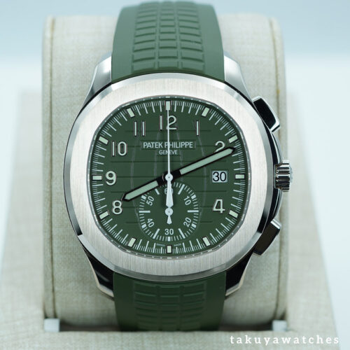 BRAND NEW Patek PHILIPPE 5968G AQUANAUT CHRONOGRAPH 18K WHITE GOLD GREEN DIAL 2026 FULL SET