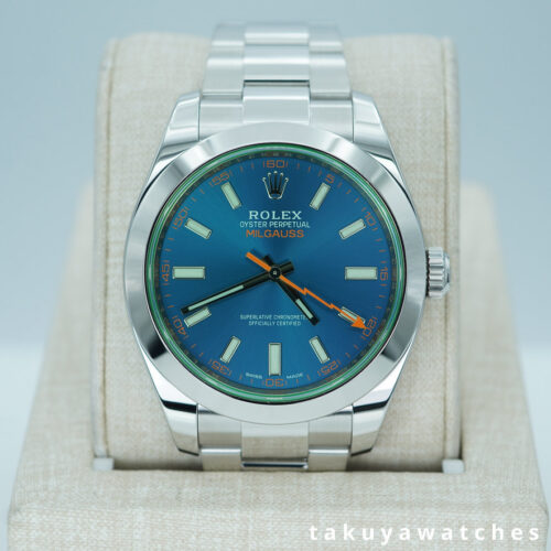 Rolex 116400GV MILGAUSS GREEN CRYSTAL Z BLUE DIAL 2020 FULL SET