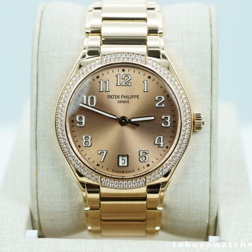 Patek PHILIPPE 7300/1200R TWENTY~4 ROSE GOLD ROSE DIAL DIAMOND BEZEL FULL SET