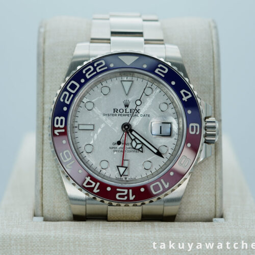 Rolex 126719BLRO GMT MASTER 2 WHITE GOLD PEPSI METEORITE DIAL 2023 WARRANTY FULL SET
