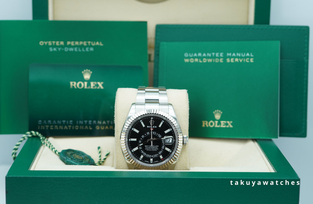 Rolex 326934 SKY-DWELLER STAINLESS STEEL BLACK DIAL OYSTER BAND