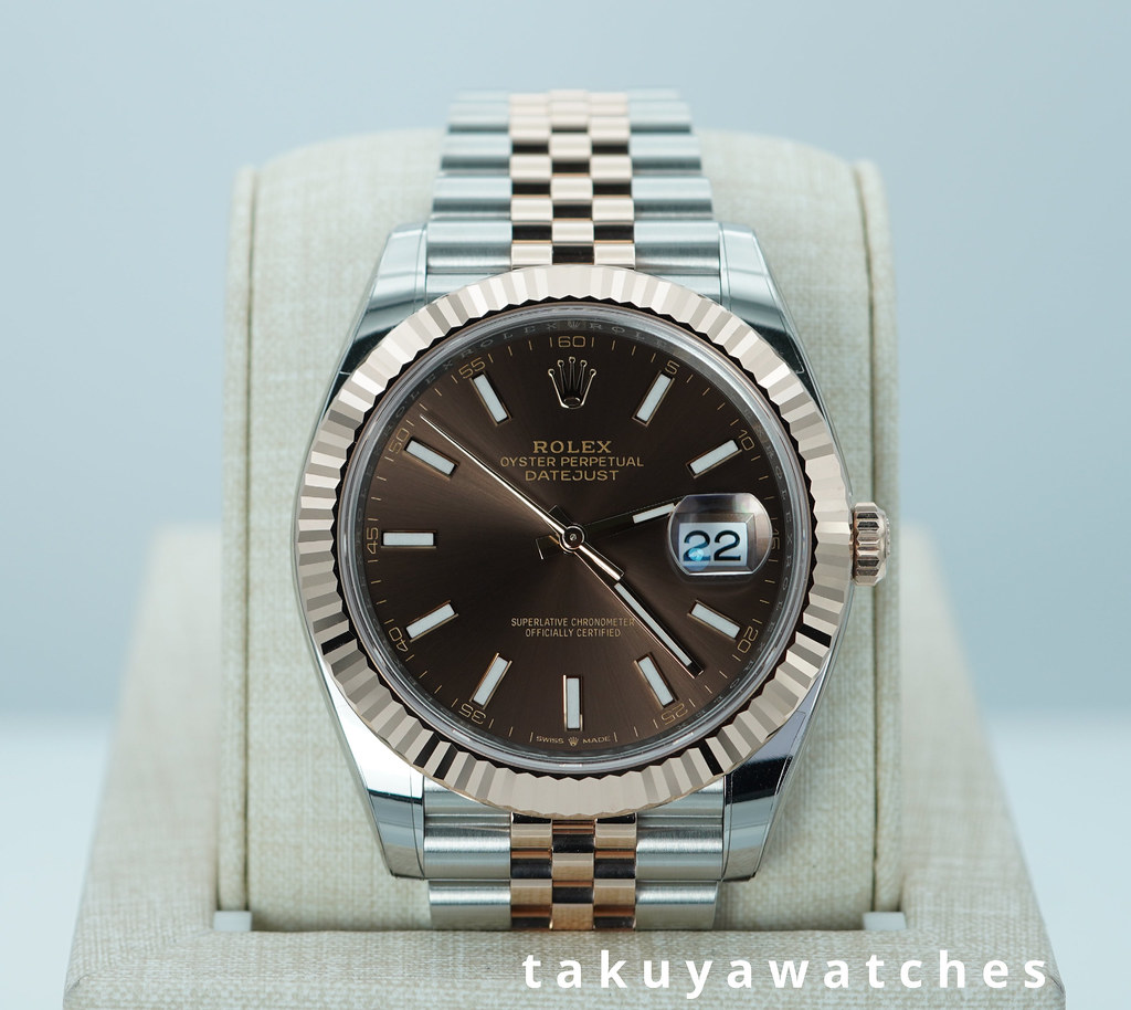 Rolex 126331 DATEJUST 41 ROSE GOLD STEEL CHOCOLATE DIAL JUBILEE