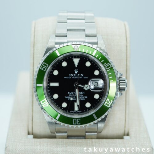 Rolex 16610LV SUBMARINER KERMIT GREEN BEZEL Z SERIAL 2007 FULL SET