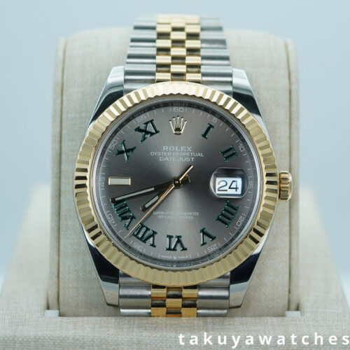 Rolex 126333 DATEJUST 41 YELLOW GOLD STEEL WIMBLEDON DIAL JUBILEE BAND FULL SET