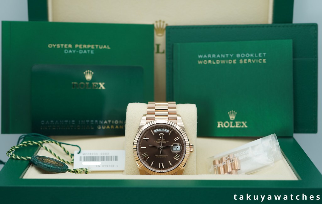 Rolex 228235 DAY DATE 40 ROSE GOLD CHOCOLATE ROMAN DIAL 2021