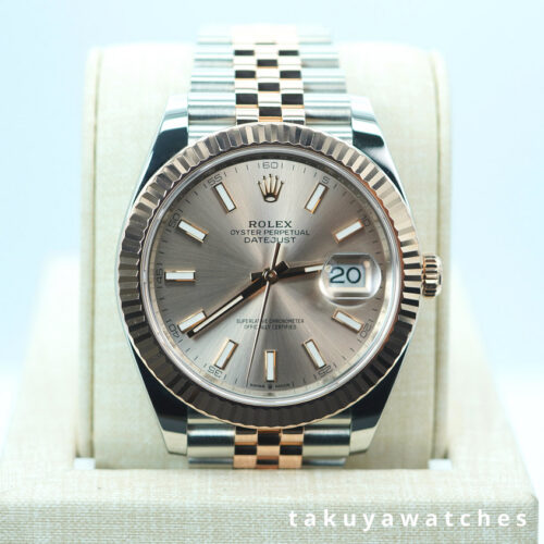 Rolex 126331 DATEJUST 41 ROSE GOLD STEEL SUNDUST DIAL JUBILEE BAND 2026 WARRANTY FULL SET