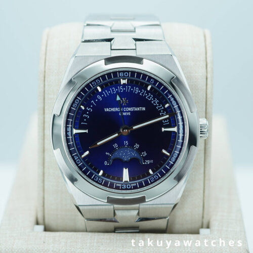 Vacheron CONSTANTIN OVERSEAS 4000V MOONPHASE RETROGRADE DATE BLUE DIAL 2024 WARRANTY FULL SET