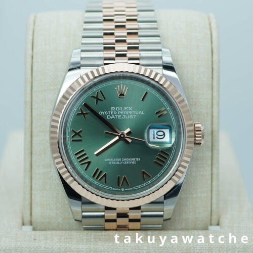 BRAND NEW Rolex 126231 DATEJUST 36 STEEL ROSE GOLD MINT GREEN ROMAN DIAL JUBILEE BAND 2026 FULL SET