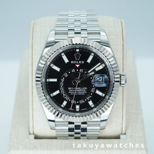 Rolex 326934 SKY-DWELLER BLACK DIAL JUBILEE BAND 2022 WARRANTY FULL SET