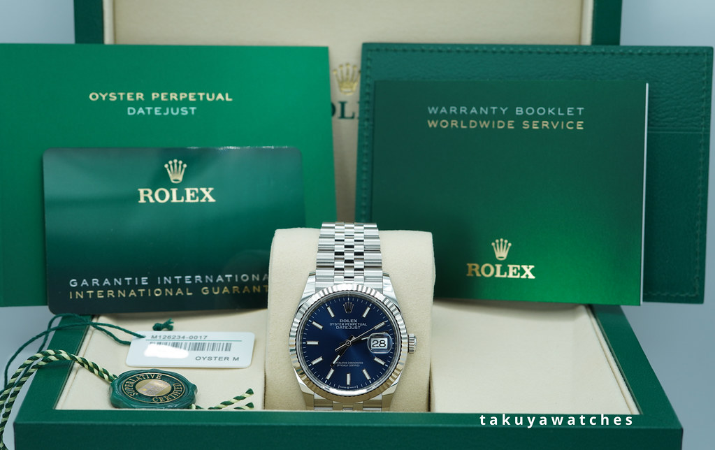 BRAND NEW Rolex 126234 DATEJUST 36 FLUTED BEZEL BLUE DIAL JUBILEE