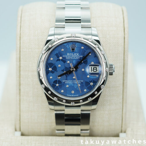 NEW Rolex 278344RBR DATEJUST 31 DIAMOND BEZEL FLORAL MOTIF DIAMOND DIAL 2024 WARRANTY FULL SET