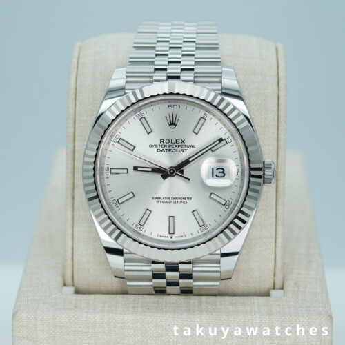 Rolex 126334 DATEJUST 41 FLUTED BEZEL SILVER DIAL JUBILEE BAND 2026 FULL SET