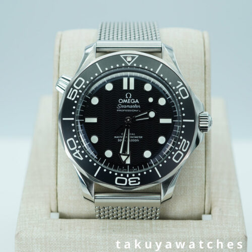 Omega SEAMASTER DIVER 300M STEEL BLACK BEZEL MESH BRACELET 2025 WARRANTY FULL SET