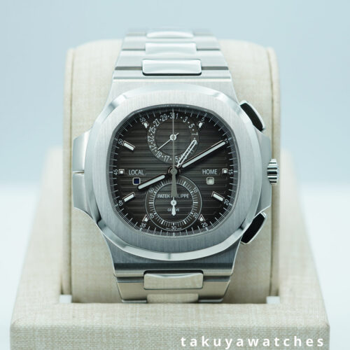 Patek PHILIPPE 5990/1A NAUTILUS CHRONOGRAPH TRAVEL TIME GREY DIAL FULL SET