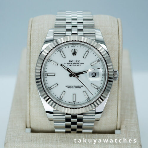 Rolex 126334 DATEJUST 41 FLUTED BEZEL WHITE DIAL JUBILEE BAND 2025 WARRANTY FULL SET
