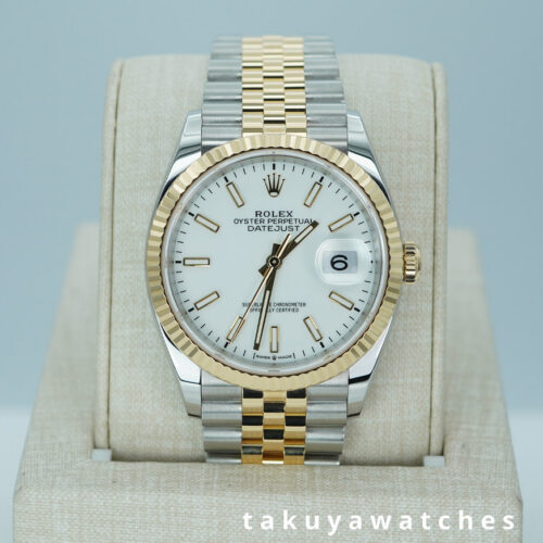 Rolex 126233 DATEJUST 36 18K YG STEEL WHITE DIAL JUBILEE BAND 2026 WARRANTY FULL SET