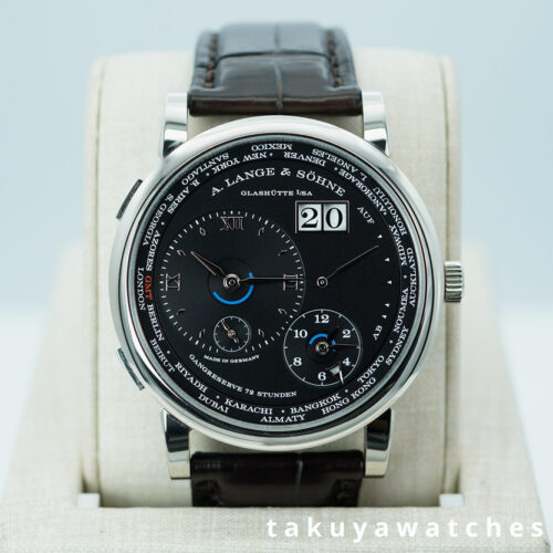 A. Lange & Sohne LANGE 1 TIMEZONE 18K WHITE GOLD BLACK DIAL FULL SET