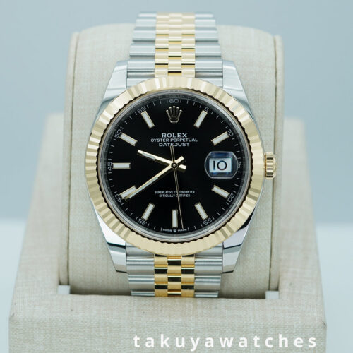 Rolex 126333 DATEJUST 41 18K YG STEEL BLACK DIAL JUBILEE BAND 2026 WARRANTY FULL SET