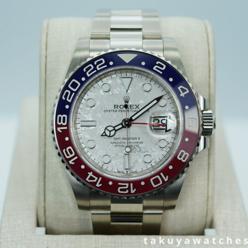 Rolex 126719BLRO GMT MASTER 2 WHITE GOLD PEPSI METEORITE DIAL 2024 WARRANTY FULL SET